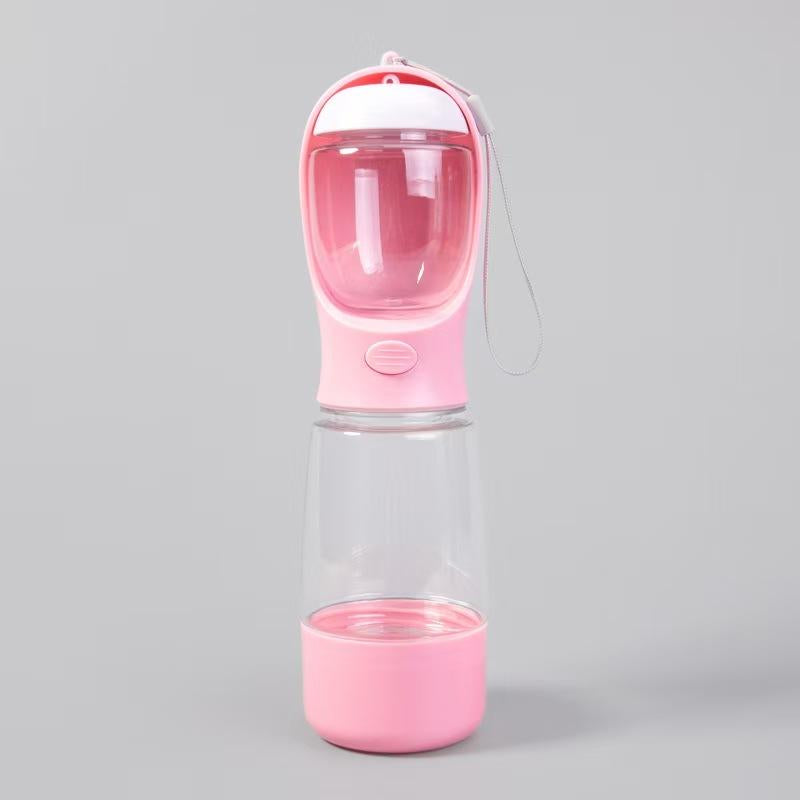 3-In-1 Portable Pet Water Bottle with Poop Bag Holder & Pet Food Jar, Leak Proof, for Outdoor Travel Hiking Includes Free 15Ct Dog Poop Bags