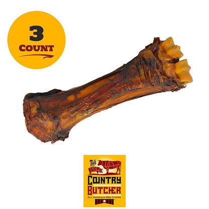 The Country Butcher Beef Shank Dog Bones for Aggressive Chewers Large Breed Treats Natural Tough Chew Toy 3 Count Made in USA