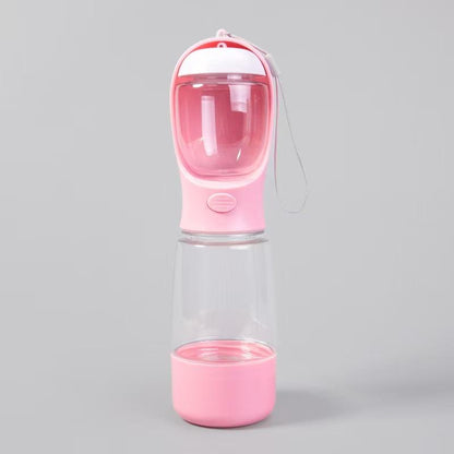 3-In-1 Portable Pet Water Bottle with Poop Bag Holder & Pet Food Jar, Leak Proof, for Outdoor Travel Hiking Includes Free 15Ct Dog Poop Bags