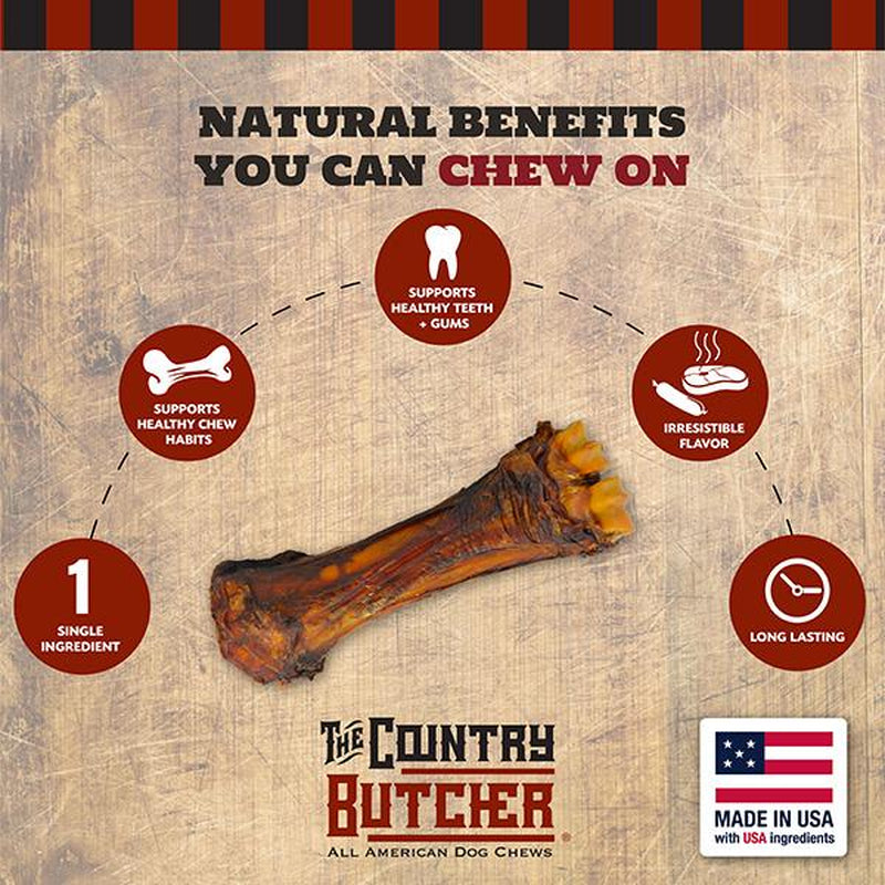 The Country Butcher Beef Shank Dog Bones for Aggressive Chewers Large Breed Treats Natural Tough Chew Toy 3 Count Made in USA