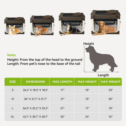 Yitahome Collapsible Dog Crate, 42 Inch Portable Travel Dog Crate, 4-Door Folding Soft Dog Kennel with Breathable Mesh Windows & Soft Mat，Indoor & Outdoor Use