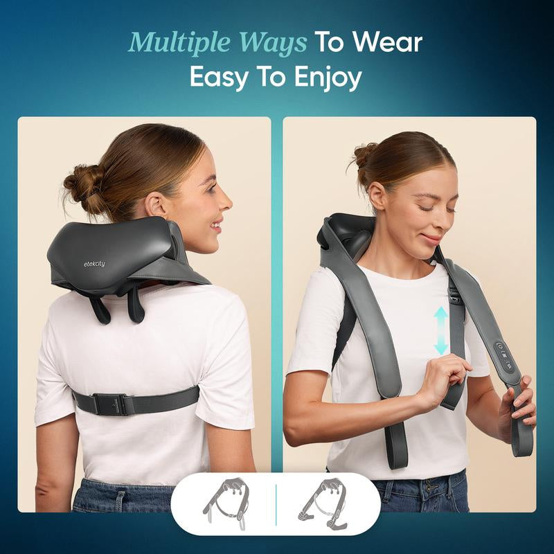 Etekcity Cadeo Cordless Shiatsu Neck and Shoulder Massager with Heat, Deep Tissue Kneading, Adjustable Modes, Portable Pain Relief & Relaxation Gift for Mom Dad Tiktokshopblackfriday