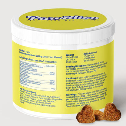 No Poo Chews for Dogs – Digestive Health and Stool Eating Prevention – Probiotics & Enzyme Formula – Teeth and Gum Support – Stop Dogs from Eating Poop