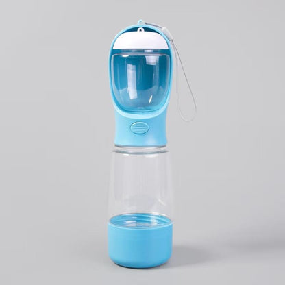 3-In-1 Portable Pet Water Bottle with Poop Bag Holder & Pet Food Jar, Leak Proof, for Outdoor Travel Hiking Includes Free 15Ct Dog Poop Bags